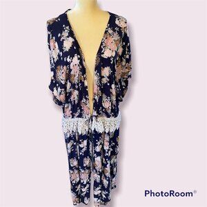 Melrose and Market Floral Duster Cardigan, 3X